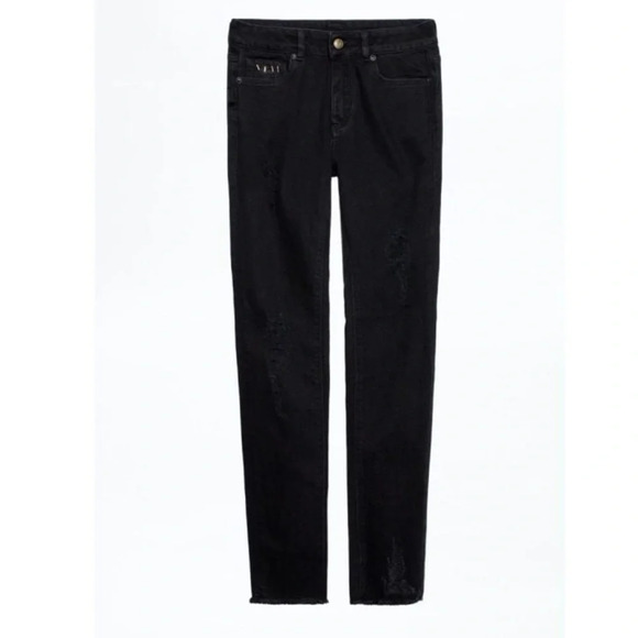 Zadig & Voltaire Eva Grunge distressed ankle jeans $283 - Picture 1 of 8